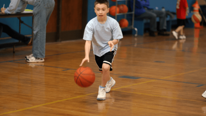 boy with basketball